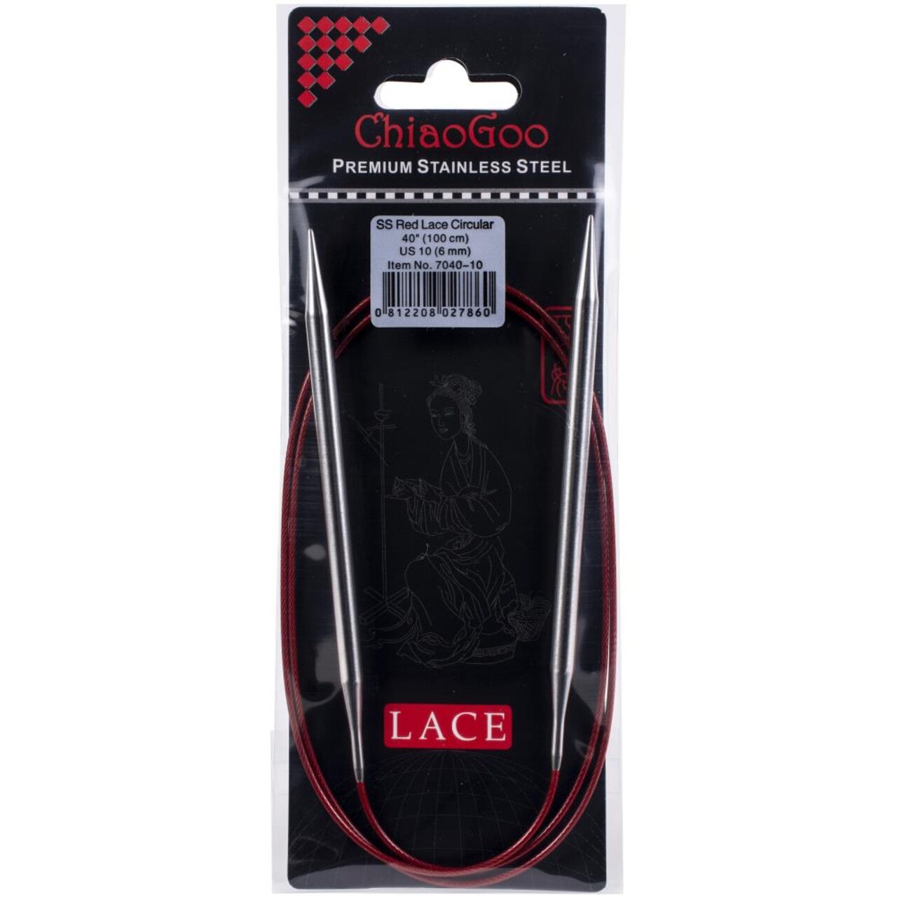 ChiaoGoo Red Lace 40" Stainless Circular Knitting Needles - Sizes US 0/2mm to 17 / 12.75mm